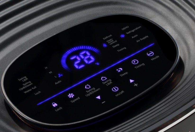 9000BTU Aire acondicionado evaporativo portátil 4 modos de funcionamiento 2 velocidades del ventilador bloqueo de seguridad para niños