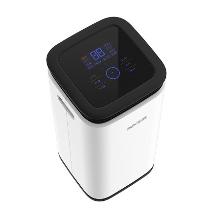Deshumidificador para el hogar de 16L Whisper LED 2.2L Torre de tanques 360° Salidas de viento con toque completo Pantalla oculta