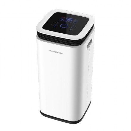 Deshumidificador para el hogar de 16L Whisper LED 2.2L Torre de tanques 360° Salidas de viento con toque completo Pantalla oculta
