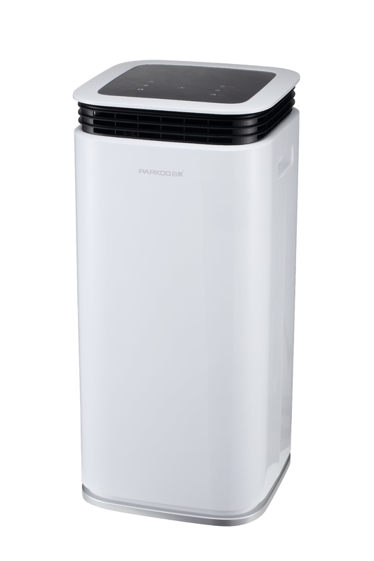 Deshumidificador para el hogar LED de 16L de pantalla oculta 2.2L Torre de tanques 360° Salidas de viento Control táctil inteligente de humedad