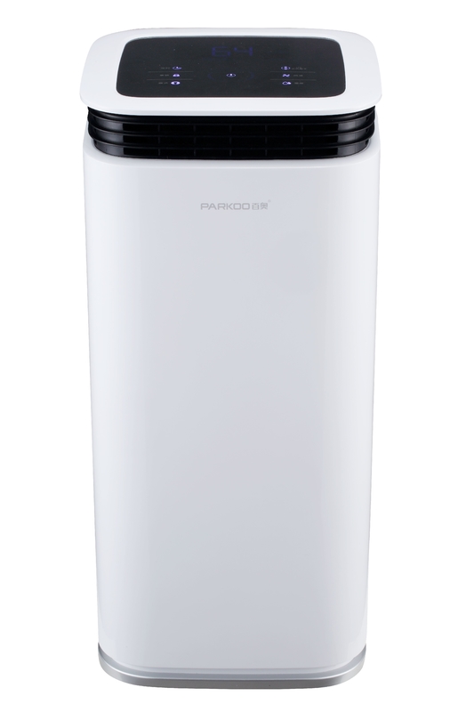 Deshumidificador para el hogar LED de 16L de pantalla oculta 2.2L Torre de tanques 360° Salidas de viento Control táctil inteligente de humedad